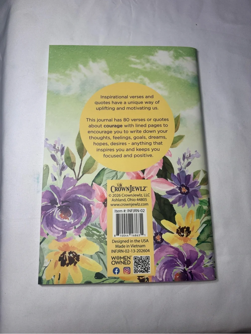 New Floral Inspirational Journal - Green, Purple, Pink, Yellow